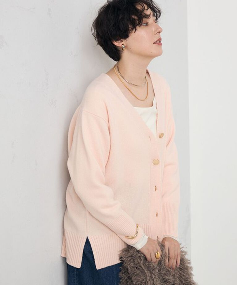NOLLEY'S「カシミヤ混MUSICゆったりVネックカーディガン 24AW」|カーディガン|