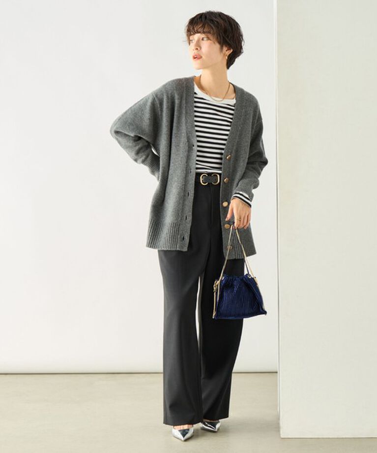 NOLLEY'S「カシミヤ混MUSICゆったりVネックカーディガン 24AW」|カーディガン|