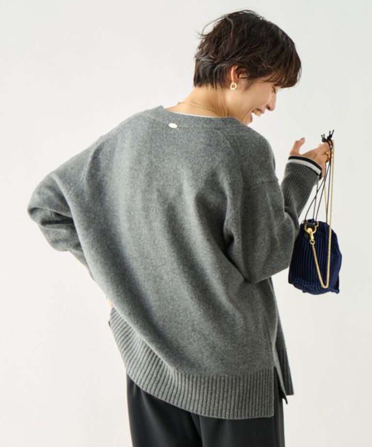NOLLEY'S「カシミヤ混MUSICゆったりVネックカーディガン 24AW」|カーディガン|