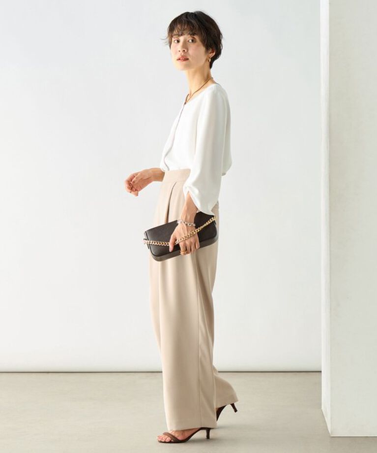 NOLLEY'S「《セットアップ対応》ウォッシャブルダブルクロスワイドパンツ」|その他|