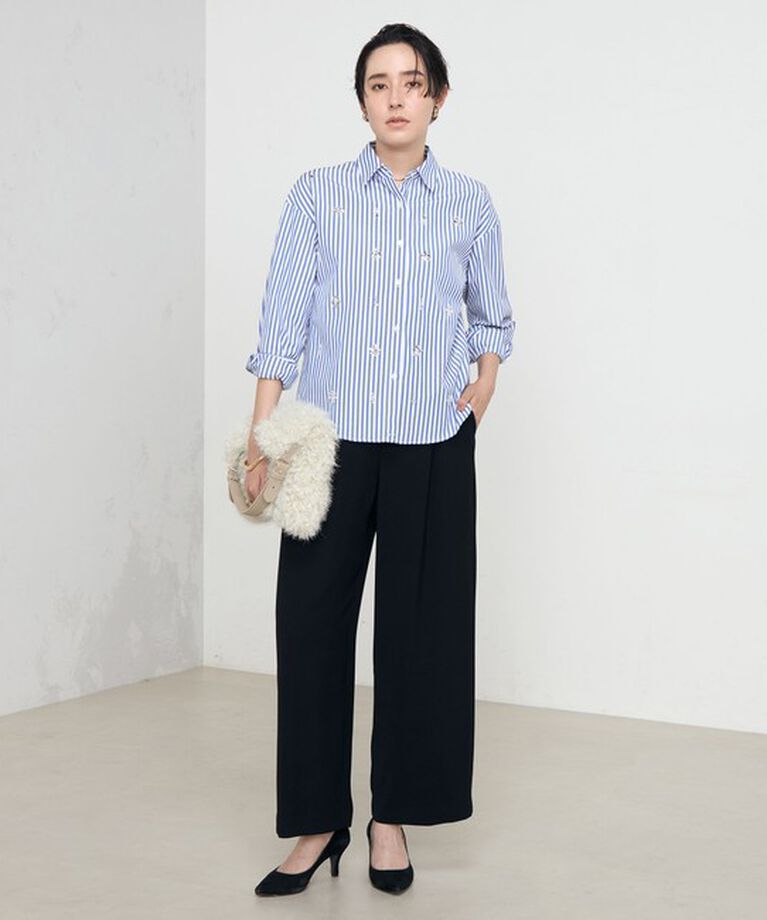 NOLLEY'S「《セットアップ対応》ウォッシャブルダブルクロスワイドパンツ」|その他|
