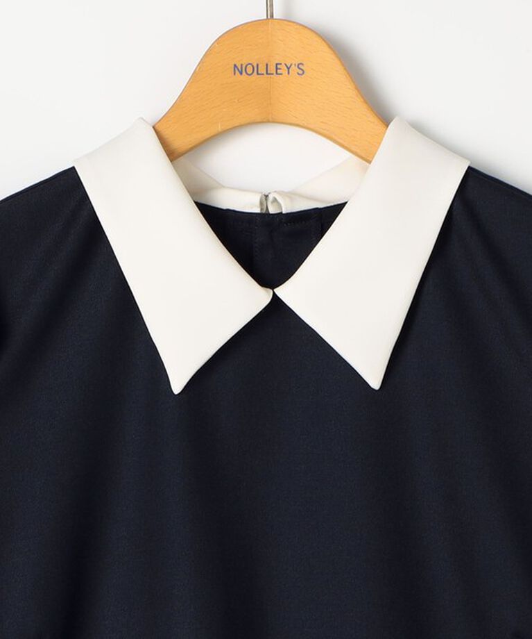 NOLLEY'S「《セットアップ対応》ウォッシャブル白襟後ろ切り替えブラウス」|シャツ・ブラウス|