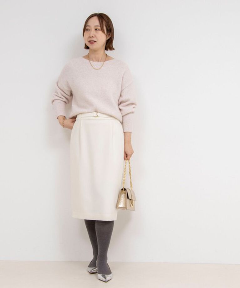 NOLLEY'S sophi「《セットアップ対応》ウォッシャブルウール調サージセミタイトスカート」|タイト|