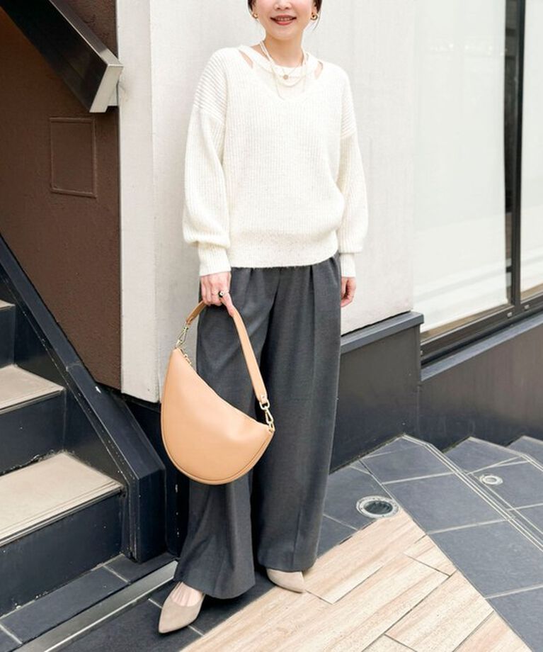 NOLLEY'S sophi「《手洗い可能》スパンコールモヘヤレイヤード風プルオーバーニット」|ニット・セーター|