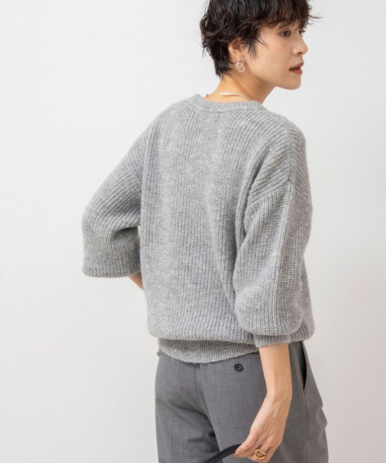 NOLLEY'S sophi「《手洗い可能》スパンコールモヘヤレイヤード風プルオーバーニット」|ニット・セーター|