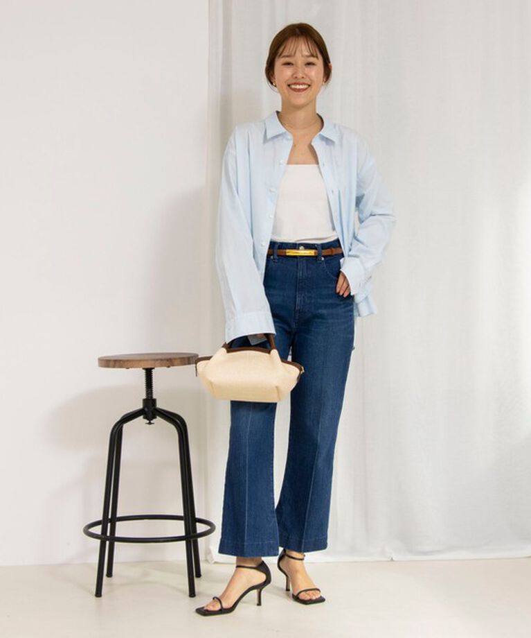 Rie Miller「【RM denim】スリットクロップドハイウエストデニム」|デニム|