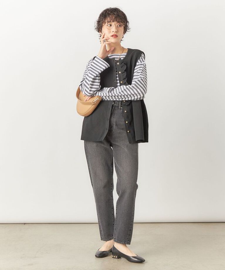 Rie Miller「【RM denim】ハイウエストスリムテーパードデニム」|デニム|
