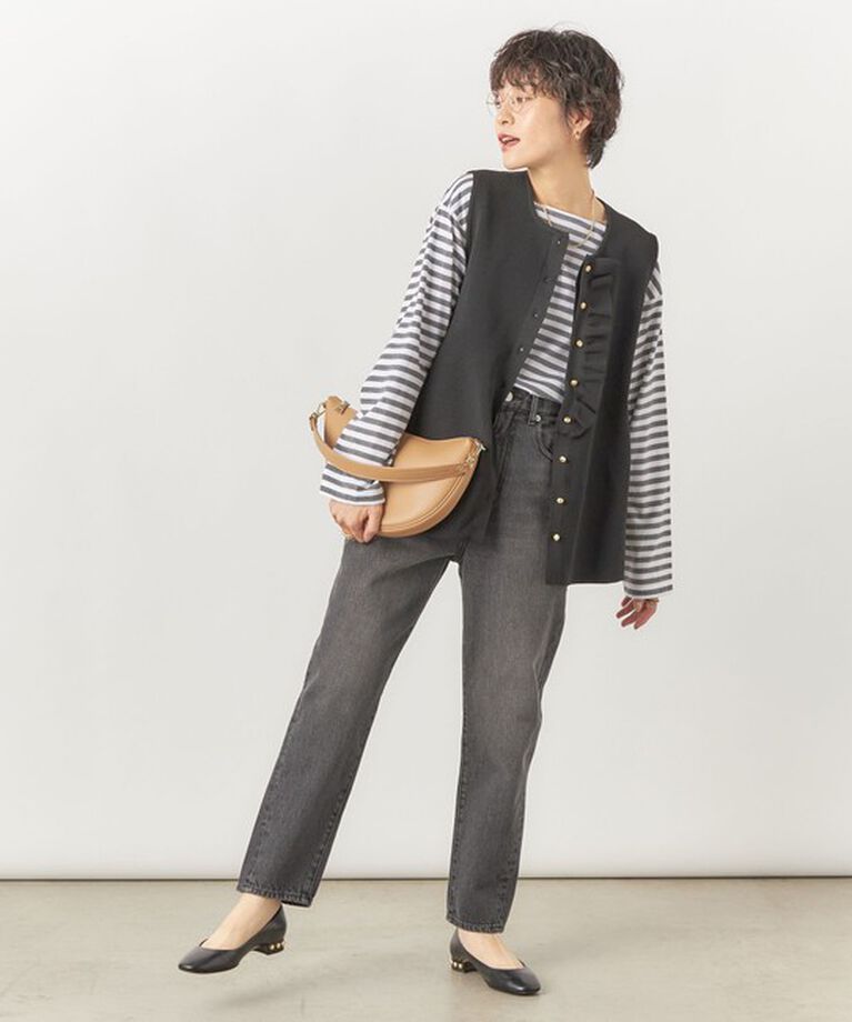 Rie Miller「【RM denim】ハイウエストスリムテーパードデニム」|デニム|