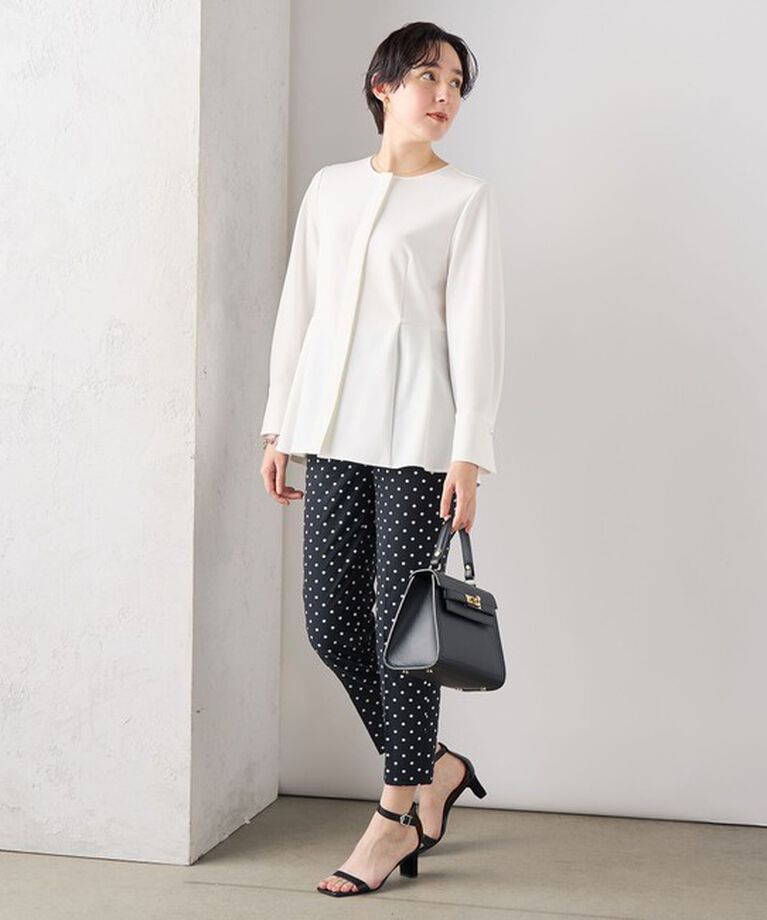 NOLLEY'S「《セットアップ対応》ウォッシャブルカットジョーゼットサイドタック2WAYブラウス」|シャツ・ブラウス|