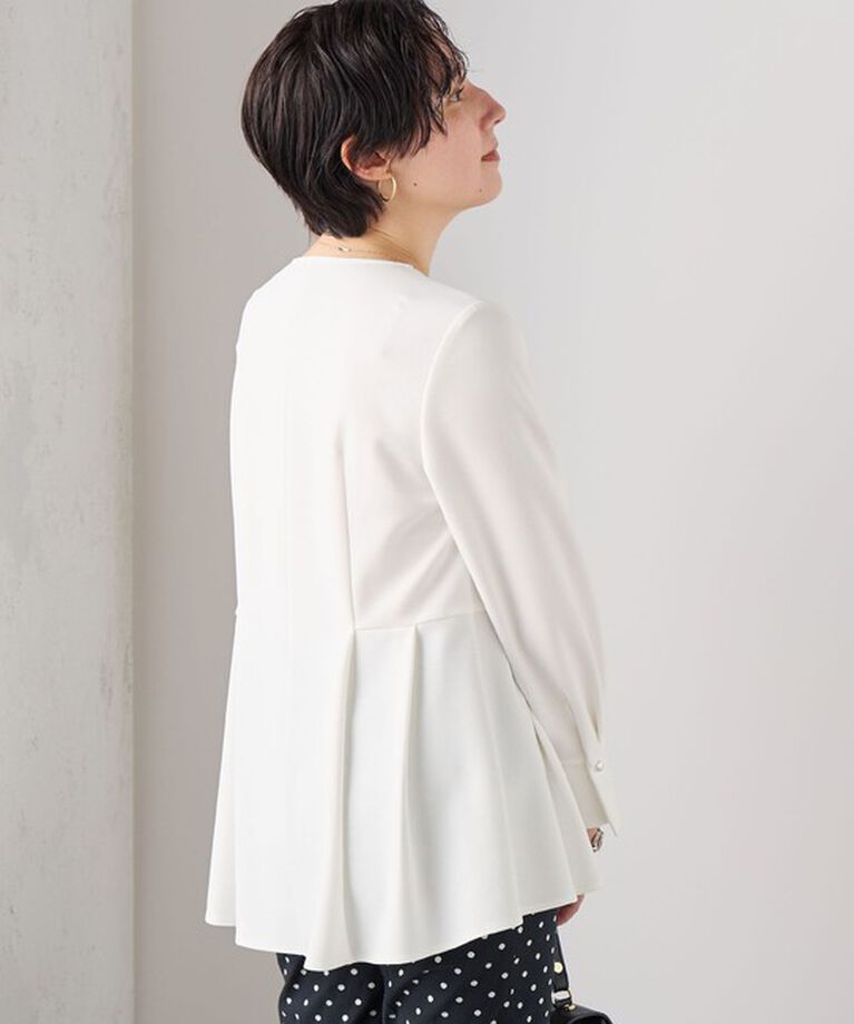 NOLLEY'S「《セットアップ対応》ウォッシャブルカットジョーゼットサイドタック2WAYブラウス」|シャツ・ブラウス|