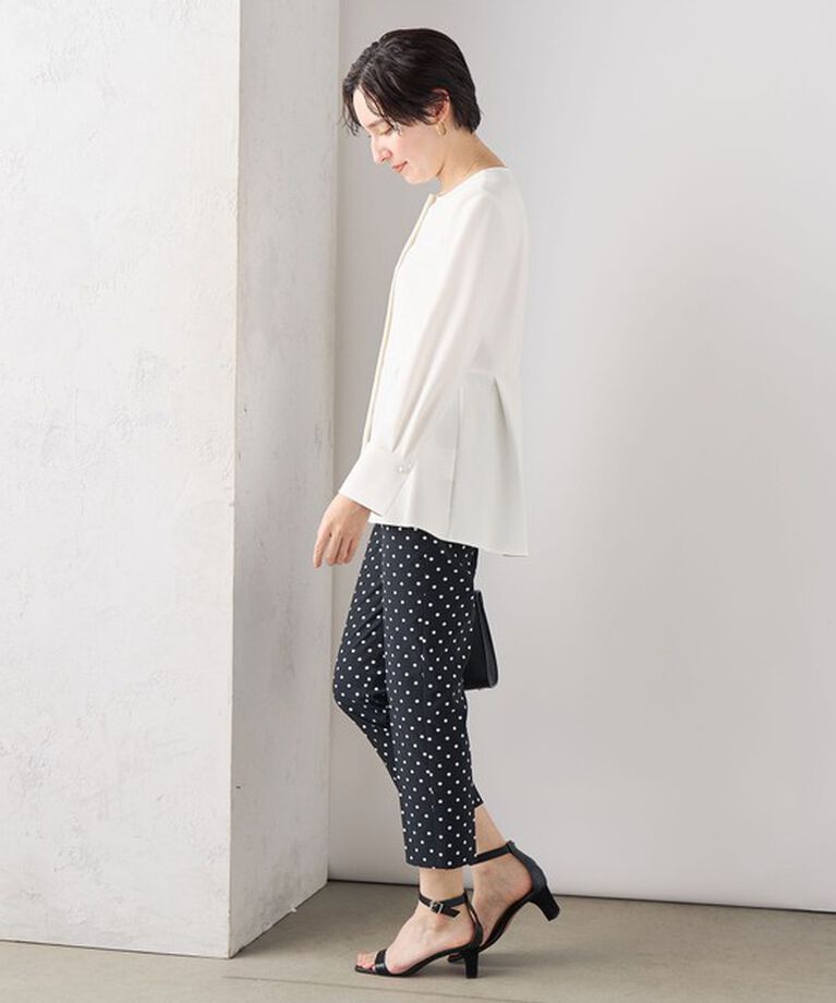 NOLLEY'S「《セットアップ対応》ウォッシャブルカットジョーゼットサイドタック2WAYブラウス」|シャツ・ブラウス|