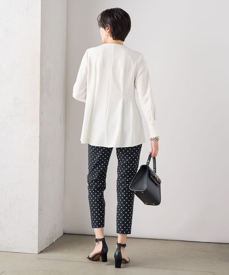 NOLLEY'S「《セットアップ対応》ウォッシャブルカットジョーゼットサイドタック2WAYブラウス」|シャツ・ブラウス|