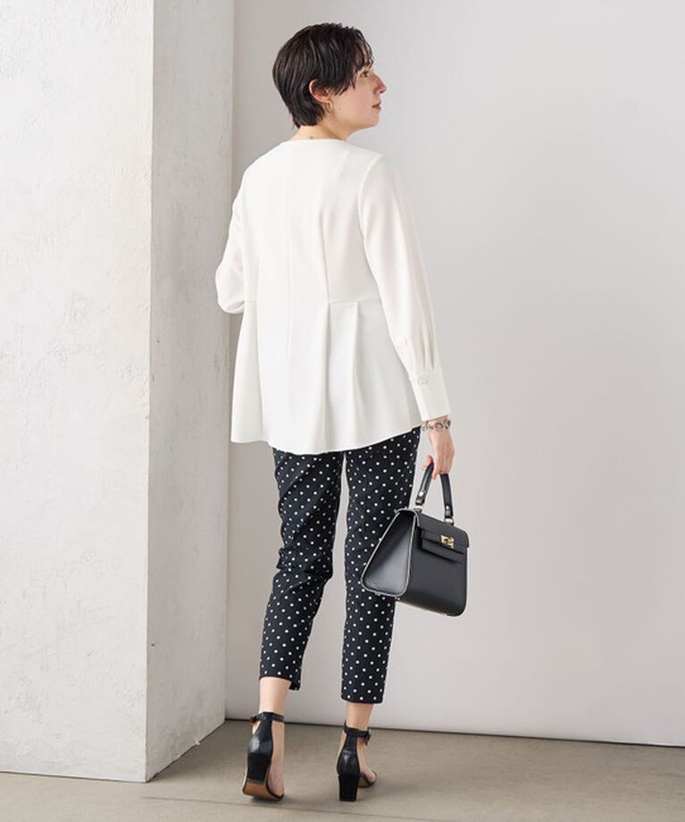 NOLLEY'S「《セットアップ対応》ウォッシャブルカットジョーゼットサイドタック2WAYブラウス」|シャツ・ブラウス|