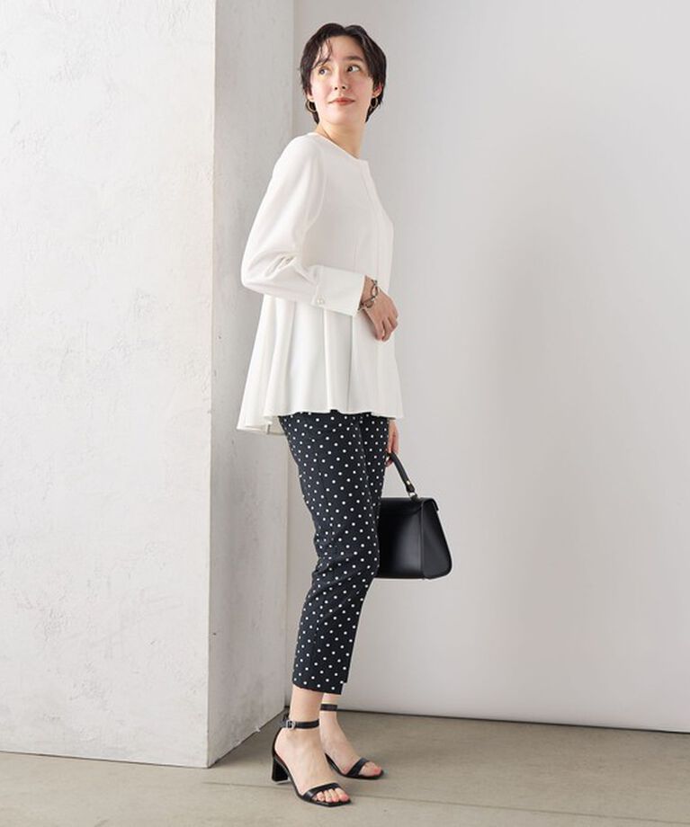 NOLLEY'S「《セットアップ対応》ウォッシャブルカットジョーゼットサイドタック2WAYブラウス」|シャツ・ブラウス|