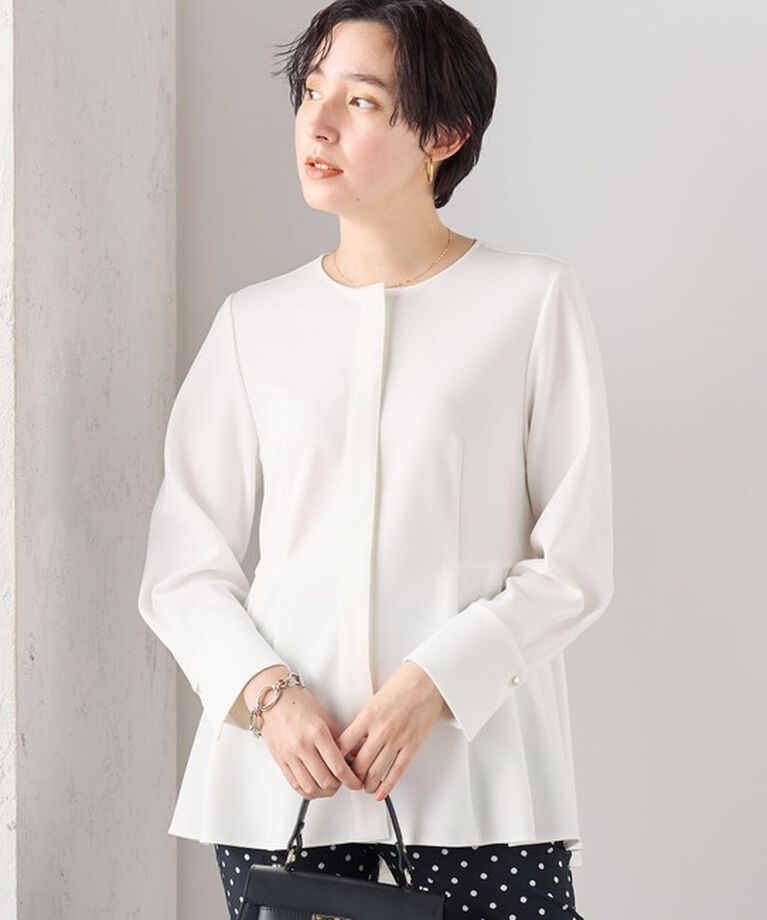 NOLLEY'S「《セットアップ対応》ウォッシャブルカットジョーゼットサイドタック2WAYブラウス」|シャツ・ブラウス|