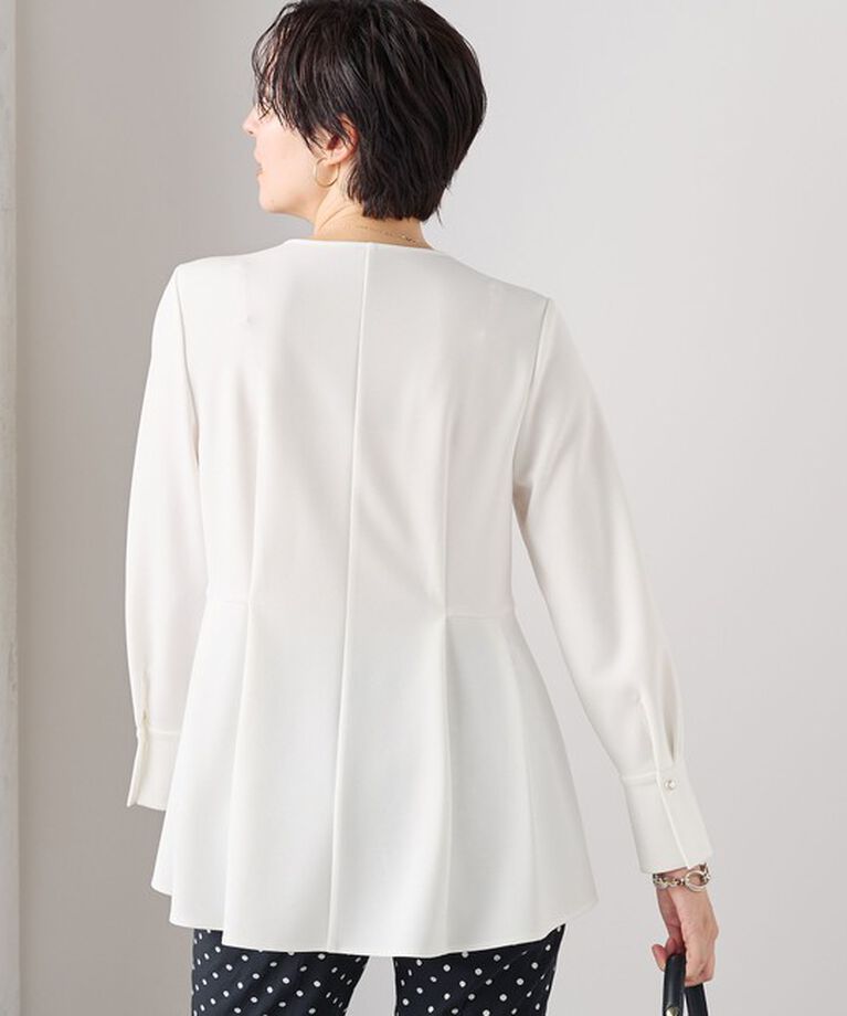 NOLLEY'S「《セットアップ対応》ウォッシャブルカットジョーゼットサイドタック2WAYブラウス」|シャツ・ブラウス|