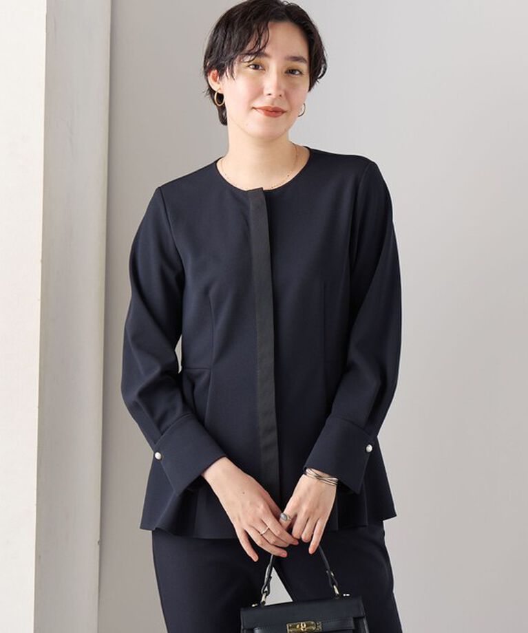 NOLLEY'S「《セットアップ対応》ウォッシャブルカットジョーゼットサイドタック2WAYブラウス」|シャツ・ブラウス|