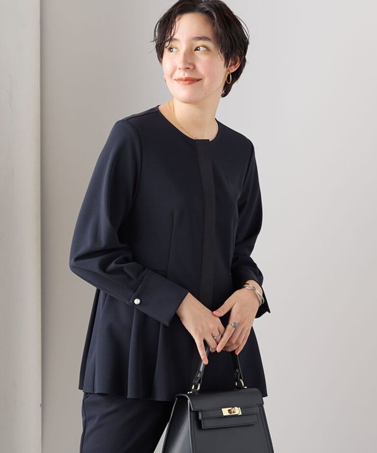 NOLLEY'S「《セットアップ対応》ウォッシャブルカットジョーゼットサイドタック2WAYブラウス」|シャツ・ブラウス|