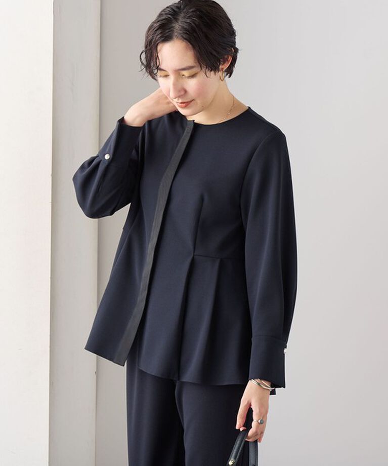 NOLLEY'S「《セットアップ対応》ウォッシャブルカットジョーゼットサイドタック2WAYブラウス」|シャツ・ブラウス|