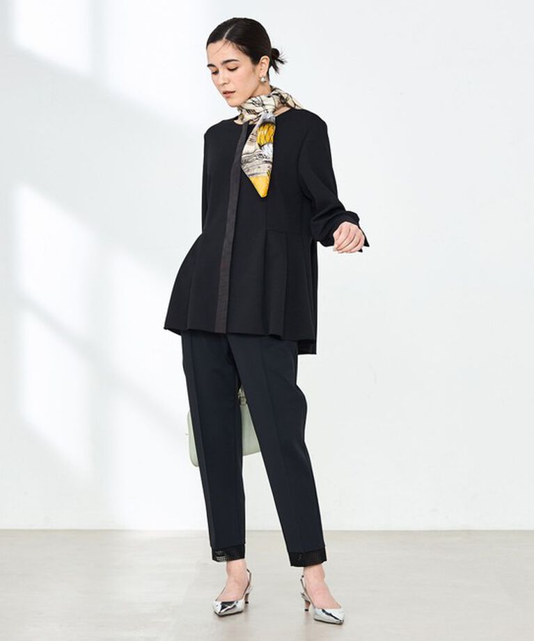 NOLLEY'S「《セットアップ対応》ウォッシャブルカットジョーゼットサイドタック2WAYブラウス」|シャツ・ブラウス|