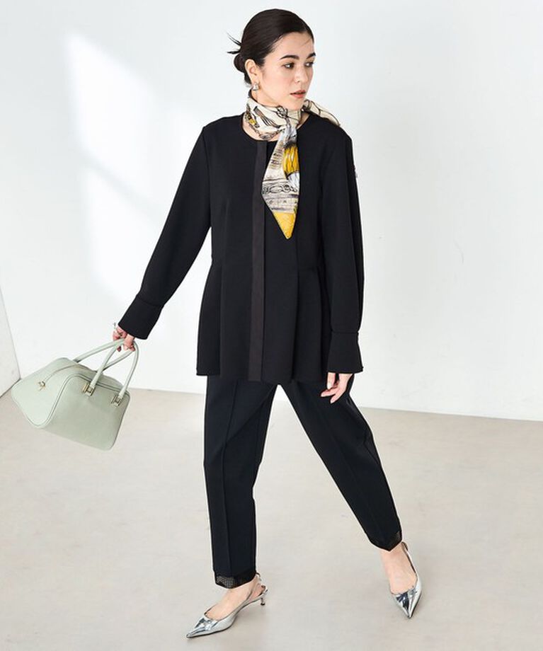 NOLLEY'S「《セットアップ対応》ウォッシャブルカットジョーゼットサイドタック2WAYブラウス」|シャツ・ブラウス|