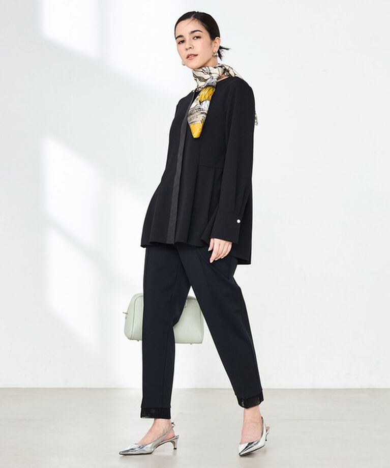 NOLLEY'S「《セットアップ対応》ウォッシャブルカットジョーゼットサイドタック2WAYブラウス」|シャツ・ブラウス|