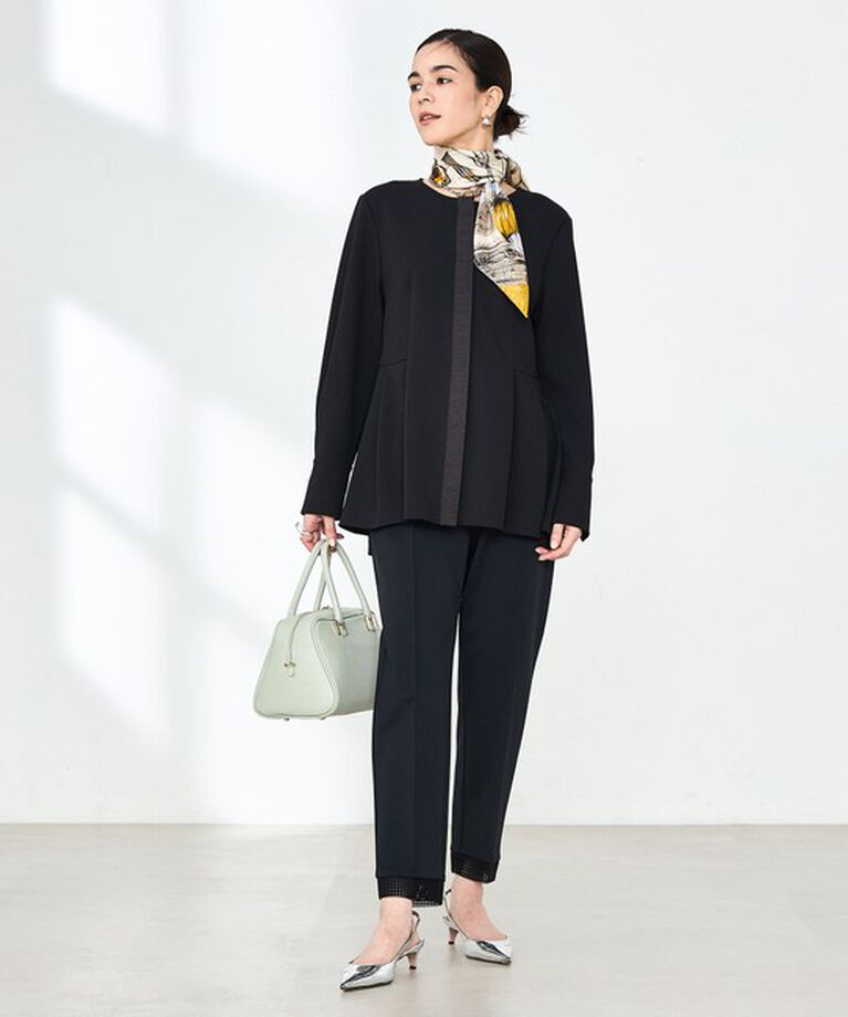 NOLLEY'S「《セットアップ対応》ウォッシャブルカットジョーゼットサイドタック2WAYブラウス」|シャツ・ブラウス|