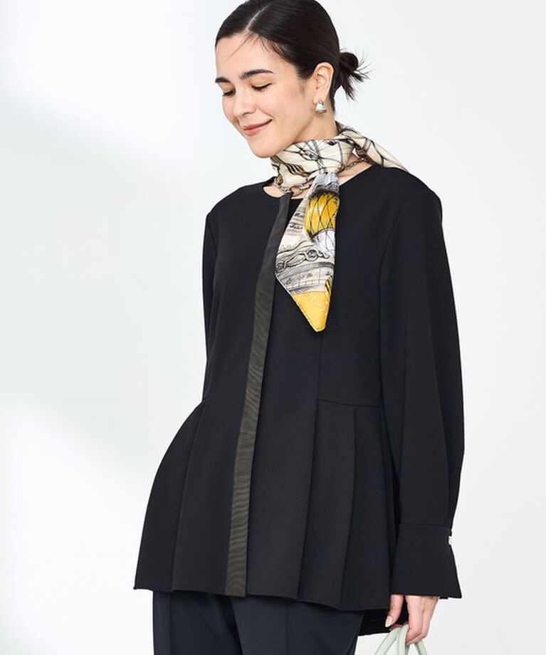 NOLLEY'S「《セットアップ対応》ウォッシャブルカットジョーゼットサイドタック2WAYブラウス」|シャツ・ブラウス|