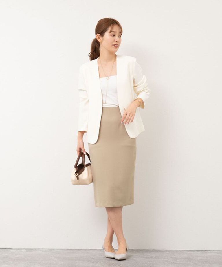 NOLLEY'S sophi「《セットアップ対応》ウォッシャブルボンディングジョーゼットノーカラージャケット」|ノーカラージャケット|