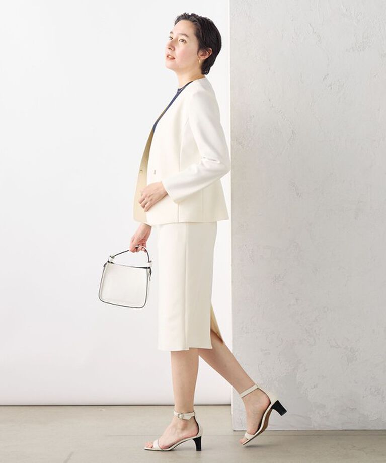 NOLLEY'S sophi「《セットアップ対応》ウォッシャブルボンディングジョーゼットノーカラージャケット」|ノーカラージャケット|