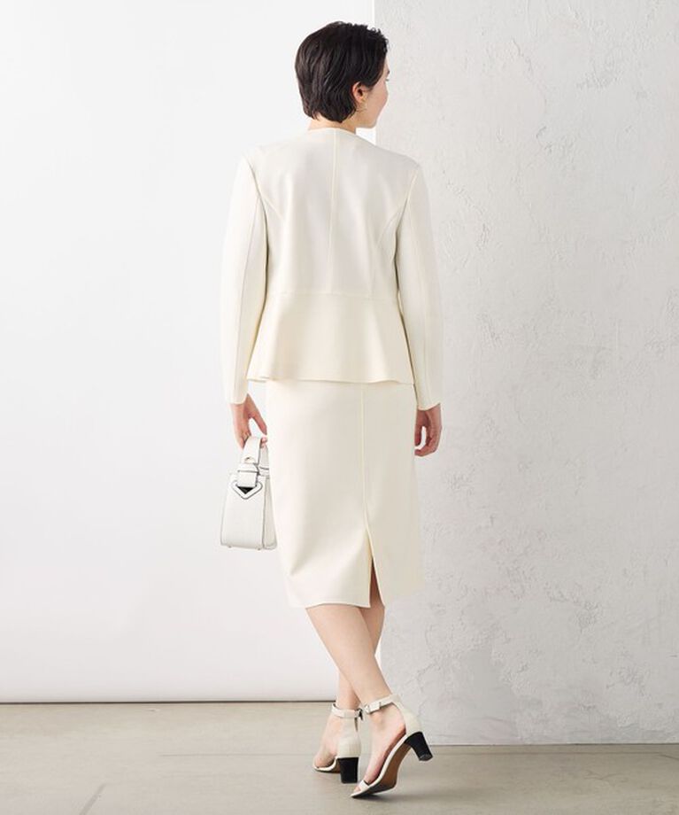 NOLLEY'S sophi「《セットアップ対応》ウォッシャブルボンディングジョーゼットノーカラージャケット」|ノーカラージャケット|