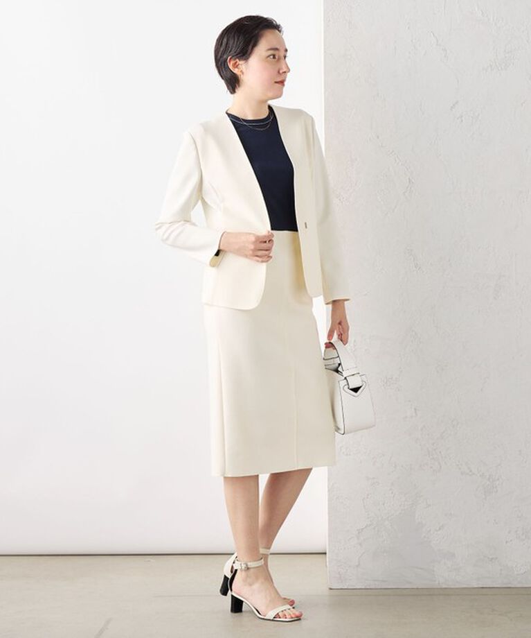 NOLLEY'S sophi「《セットアップ対応》ウォッシャブルボンディングジョーゼットノーカラージャケット」|ノーカラージャケット|