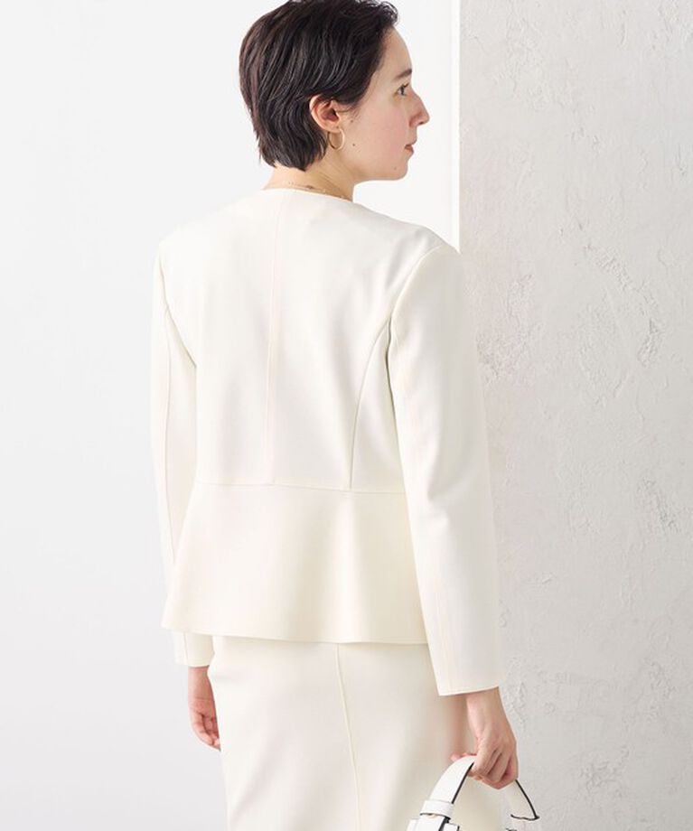 NOLLEY'S sophi「《セットアップ対応》ウォッシャブルボンディングジョーゼットノーカラージャケット」|ノーカラージャケット|