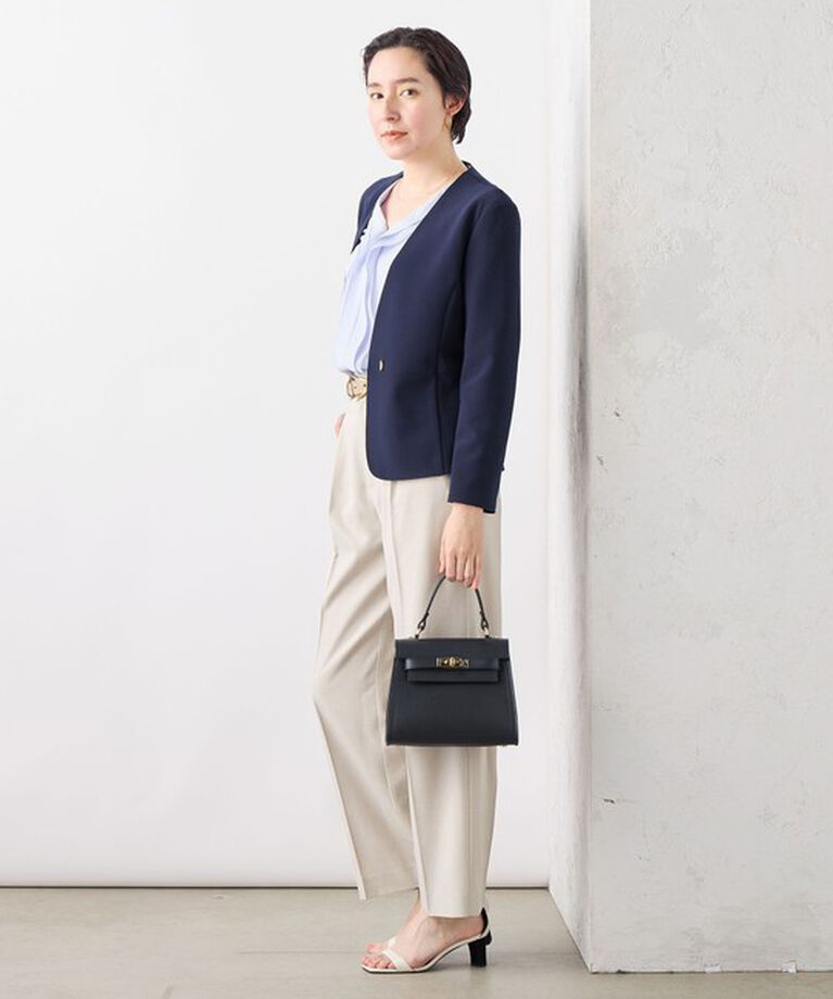NOLLEY'S sophi「《セットアップ対応》ウォッシャブルボンディングジョーゼットノーカラージャケット」|ノーカラージャケット|