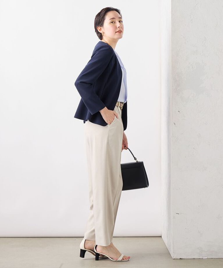 NOLLEY'S sophi「《セットアップ対応》ウォッシャブルボンディングジョーゼットノーカラージャケット」|ノーカラージャケット|