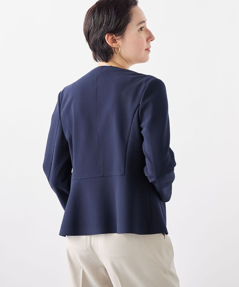 NOLLEY'S sophi「《セットアップ対応》ウォッシャブルボンディングジョーゼットノーカラージャケット」|ノーカラージャケット|