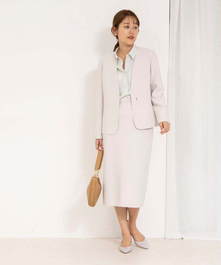 NOLLEY'S sophi「《セットアップ対応》ウォッシャブルボンディングジョーゼットノーカラージャケット」|ノーカラージャケット|