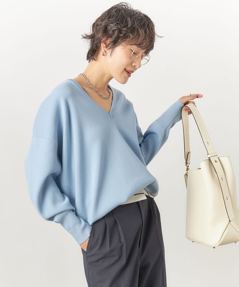 NOLLEY'S sophi「《手洗い可能》深Vネックプルオーバーニット」|ニット・セーター|