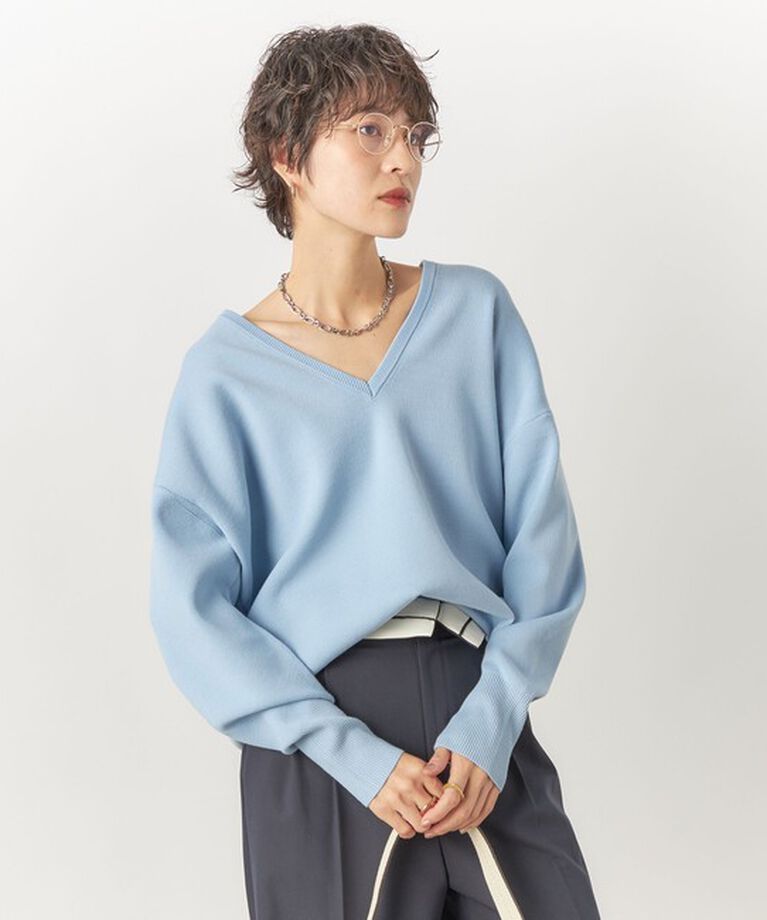 NOLLEY'S sophi「《手洗い可能》深Vネックプルオーバーニット」|ニット・セーター|