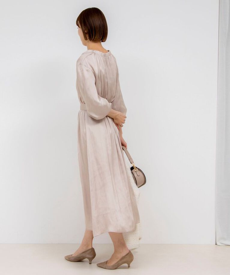 NOLLEY'S sophi「ウォッシャブル割織サテンギャザーワンピース」|ワンピース|