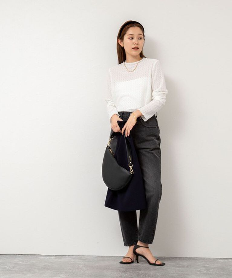 NOLLEY'S「レーシー/ラメジャージハイネックプルオーバーカットソー」|Tシャツ・カットソー|