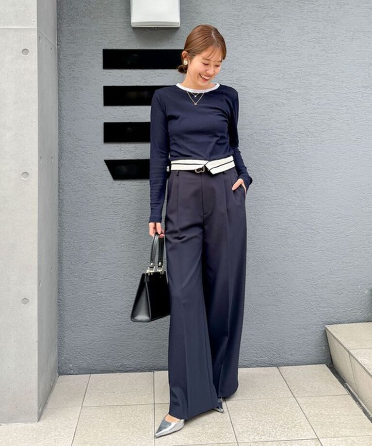 NOLLEY'S sophi「ウォッシャブル折り返しチノワイドパンツ」|その他|