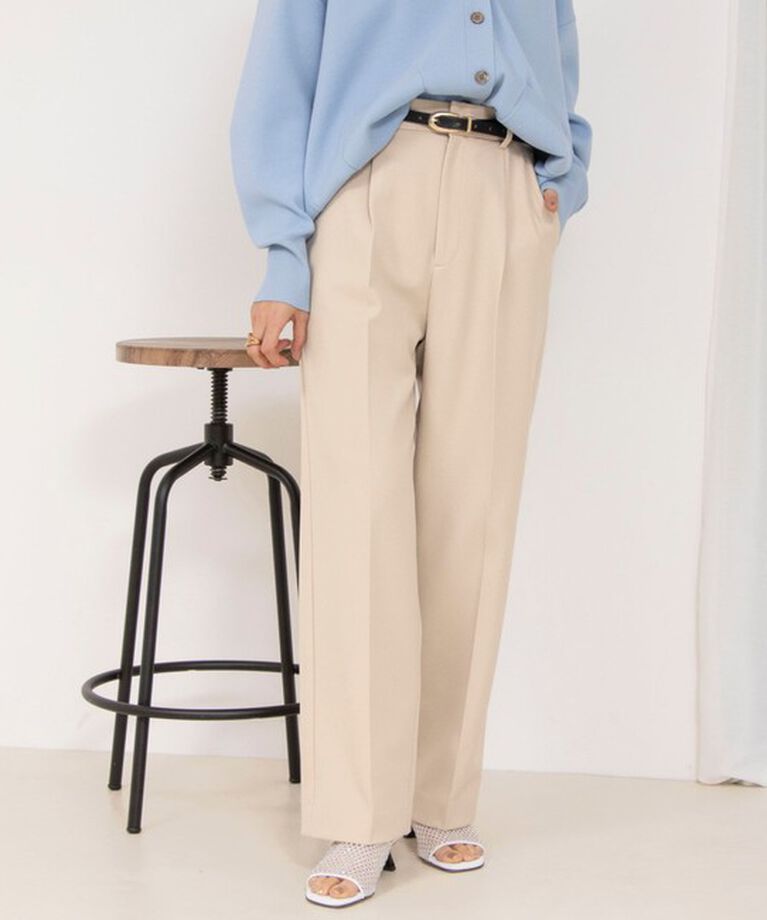 NOLLEY'S sophi「ウォッシャブルウール調サージワイドパンツ」|その他|ベージュ