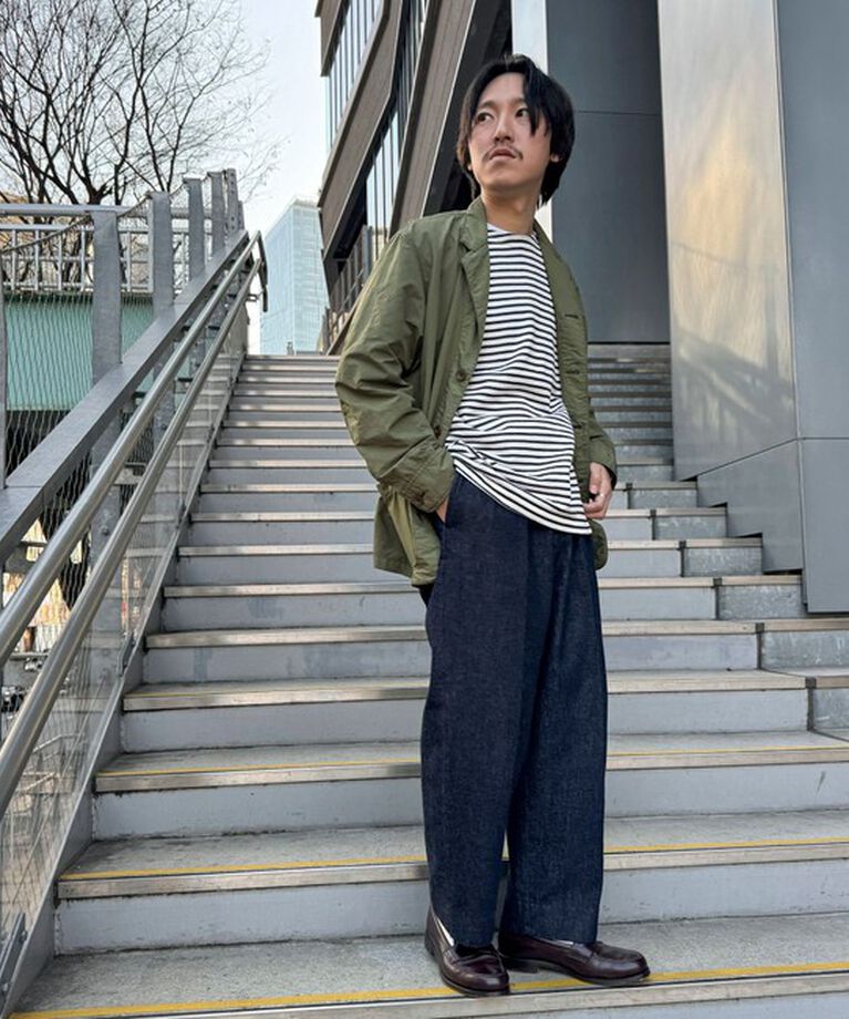 WORK ABOUT「NSOK デニム2タックワイドパンツ 25SS」|デニム|