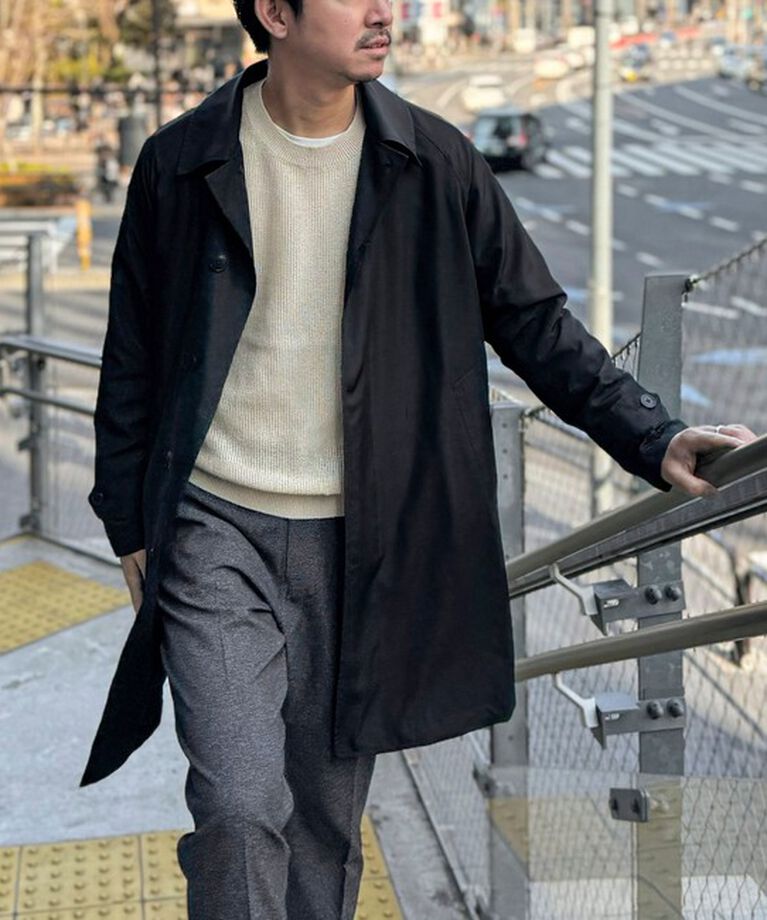 NOLLEY'S goodman「【TAION/タイオン】《ビジカジ対応》別注ステンカラーコート 25SS」|ステンカラーコート|ブラック