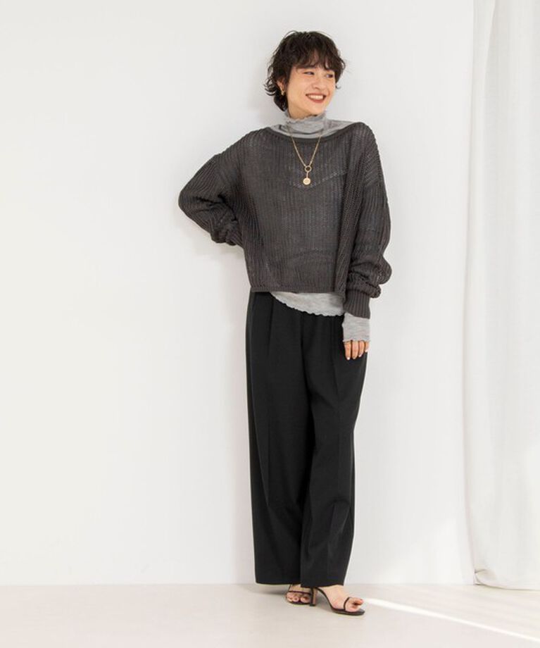 NOLLEY'S「《手洗い可能》メッシュボートネックプルオーバーニット」|ニット・セーター|