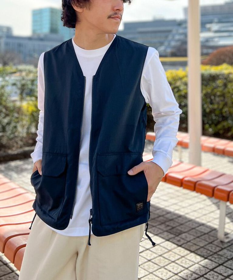 NOLLEY'S goodman「【TAION/タイオン】ノンダウン ミリタリー リバーシブル Vネックベスト 25SS」|ベスト・ジレ|