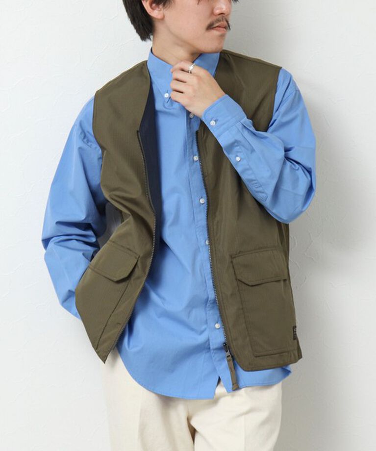 NOLLEY'S goodman「【TAION/タイオン】ノンダウン ミリタリー リバーシブル Vネックベスト 25SS」|ベスト・ジレ|オリーブ