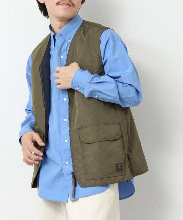 NOLLEY'S goodman「【TAION/タイオン】ノンダウン ミリタリー リバーシブル Vネックベスト 25SS」|ベスト・ジレ|
