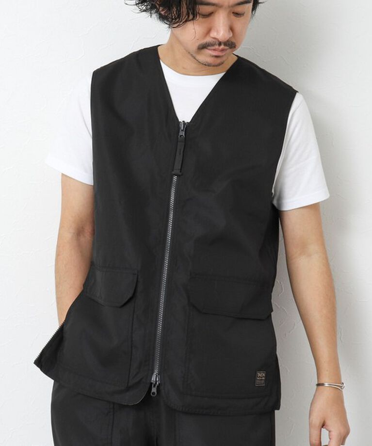 NOLLEY'S goodman「【TAION/タイオン】ノンダウン ミリタリー リバーシブル Vネックベスト 25SS」|ベスト・ジレ|ブラック